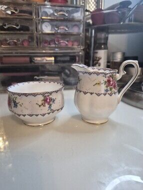 Royal Albert Petit Point Cream & Sugar